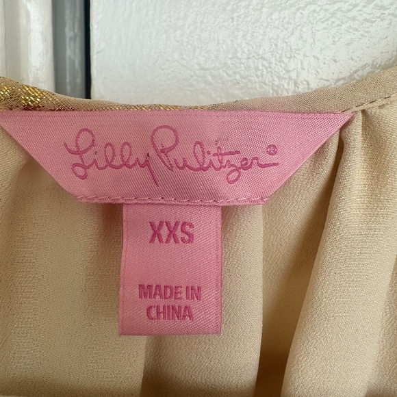 Lilly Pulitzer gold metallic dress size XXS. - Picture 3 of 9